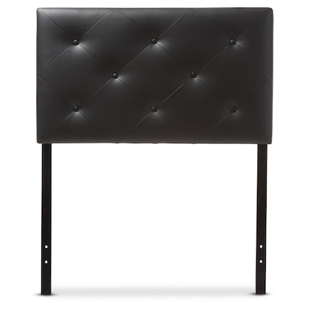 Baltimore Modern Black Faux Leather Upholstered Twin Size Headboard